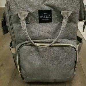 Brand new grey LAND diaper bag